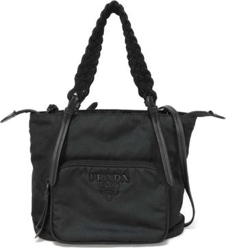 Prada Black Nero Nylon Shoulder Bag Tote Bag (Pre-Owned)