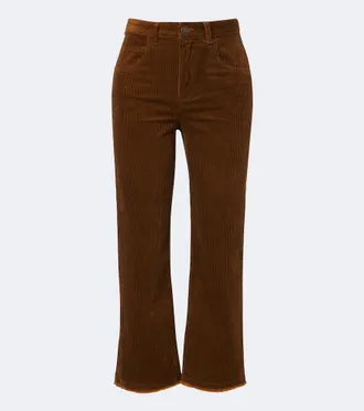 Isabel Marant Ruthie cropped corduroy straight pants