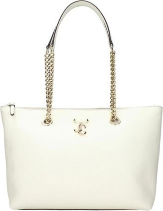 Jimmy Choo London Borsa Tote in Pelle con Tracolle a Catena - - Bags - Donna - Bianco - ONE SIZE