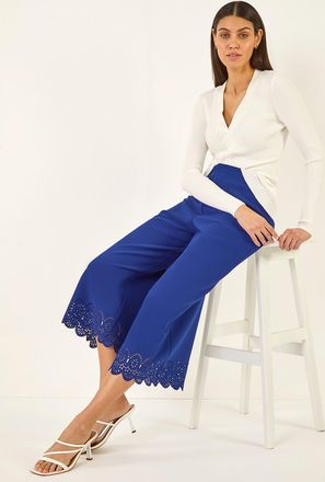 Roman Laser Cut Wide Leg Trouser