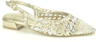 Carmela Goud Zilver Tresse VG.+Tip Pumps - Dames - Pumps - Geel - 41 EU - Leer - Schoenen