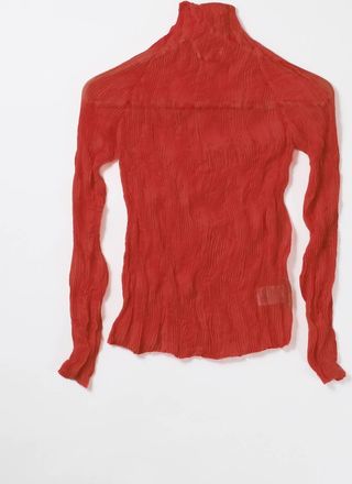 Issey Miyake Womens Chiffon Twist Top In Red