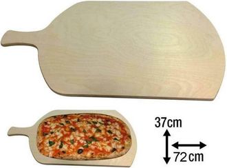 Trade Shop Trade Shop - Tagliere Per Pizza A Metro Teglia Vassoio Legno Rettangolare Con Manico 72x37cm