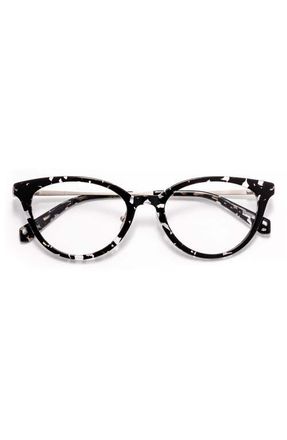Eyebobs Statuette 51mm Polarized Cat Eye Sunglasses in Black /Crystal Tort /Silver at Nordstrom, Size +1.50