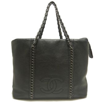 Chanel Black Leather Tote Bag (Pre-Owned)