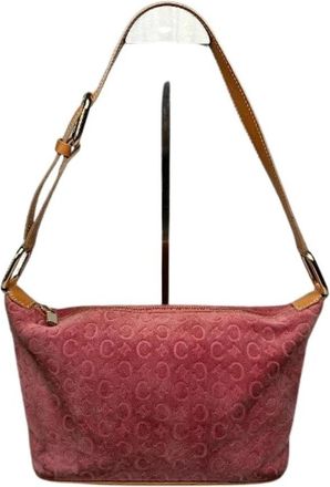 Celine Pre-owned Suede Schoudertas - Dames - Vintage Schoudertas - Roze - ONE Size - Su&egrave;de - Vintage