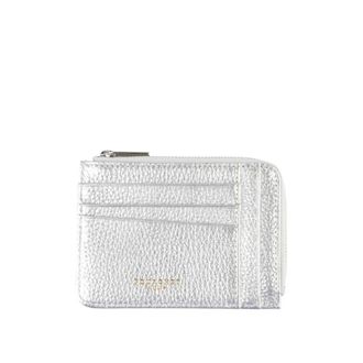 Pourchet Accessoires, Dames, Grijs, ONE Size, Leer, Club Flat Card Wallet