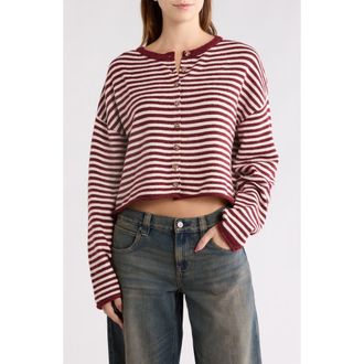 PacSun Georgia Stripe Roll Hem Cardigan at Nordstrom, Size X-Small