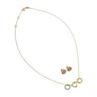 Tory Burch Accessoires, Dames, Veelkleurig, ONE Size, Icon Pave Ketting En Oorbellen Set