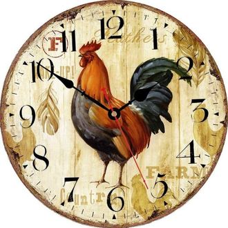 OEM Reloj De Pared - Madera - 30 Cm - Mecanismo De Cuarzo Silencioso - Para Cocina Salon Oficina Cafe Bar - 1 Unidad