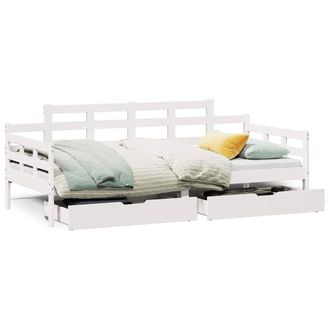 Berkfield Home Daybed with Drawers without Mattress White 80x200 cm Solid Wood