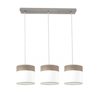 Fabrilamp Regleta Cloe 3xe27 Niquel/blanca-madera Gris Regx60x16 Cm