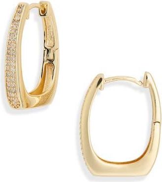 Nordstrom Rack Demi Fine Cubic Zirconia Hoop Earrings in Clear- Gold at Nordstrom Rack