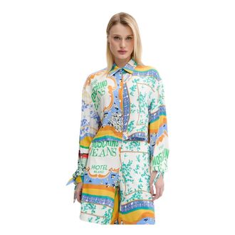 Moschino Overhemden, Dames, Veelkleurig, XS, Leer, Relaxed Shirt