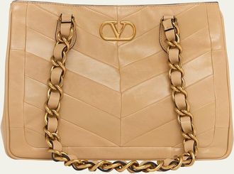 Valentino Garavani Laseine Small Nappa Leather Shopping Bag
