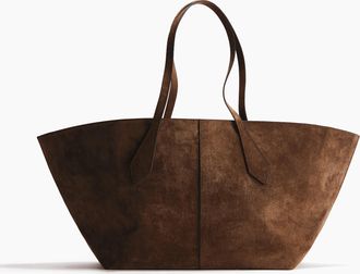 H&M Shopper aus Veloursleder - Brown