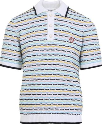 Casablanca Gebreide Polo - Heren - Polos - Veelkleurig - L - Katoen - Tops