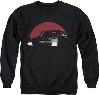 Gildan The Batman Red Moon And Batmobile Adult Crewneck Sweatshirt