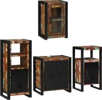 vidaXL Juego De Muebles De Ba&ntilde;o 4 Pcs Madera Reciclada Maciza Vidaxl