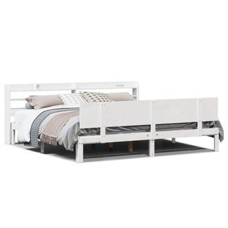 Berkfield Home Bed Frame with Headboard without Mattress White 180x200 cm Super King