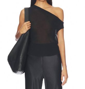 Enza Costa Airy Off-Shoulder Top In Black