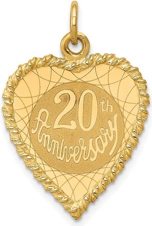 Diamond2Deal 14k Yellow Gold Happy 20th ANNIVERSARY Charm