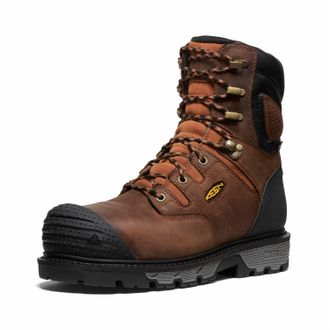 Keen Mens Camden 8 Composite Toe Work Boots In Leather Brown/black