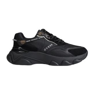 Guess Schoenen, Dames, Zwart, 39 EU, Zwarte Rubberen Sneakers met Veters Dames