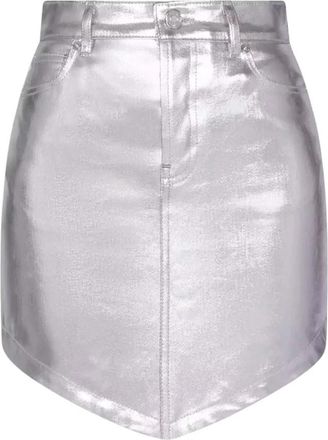 Alexandre Vauthier Bruine Leren Minirok - Dames - Spijkerrokken - Grijs - W27 - Leer - Rokken