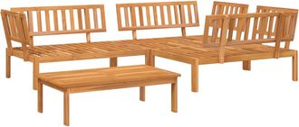 vidaXL Set De Sof&aacute;s De Palets De Jard&iacute;n 4 Pzas Madera Maciza De Acacia Vidaxl