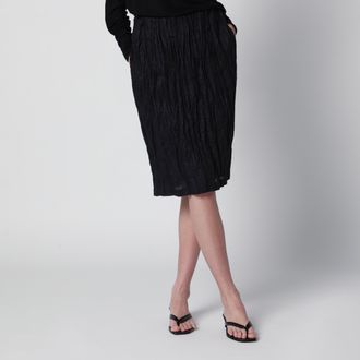 Toteme Black crinkled linen skirt