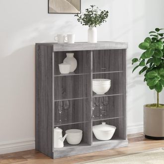 Berkfield Home Sideboard with LED Lights Grey Sonoma 81x37x100 cm | Size: 81 x 37 x 100 cm