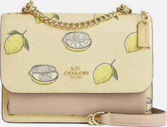 Coach Womens Mini Klare Crossbody in Lemon Print - Dark Green - One Size