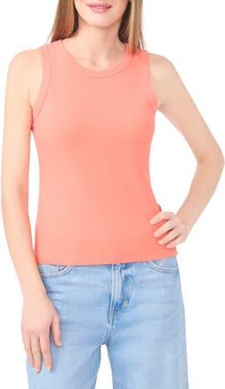 Halogen Fitted Ribbed Tank Top in Georgia Peach at Nordstrom Rack, Size X-Large