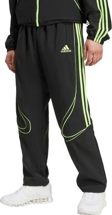 adidas Teamgeist Adicolor Track Pants in Black/Signal Green at Nordstrom, Size Medium R