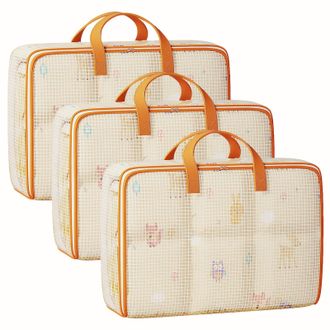 OEM Juego De 3 Bolsas De Almacenamiento Grandes De 120 Litros, Plegables, Para Guardar Debajo De La Cama O En El Armario, Ideales Para Edredones, Mantas, 