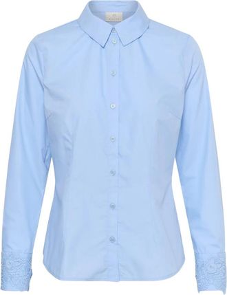 Kaffe Aveline Shirt - Dames - Blouses & Shirts - Blauw - Maat: XS Katoen