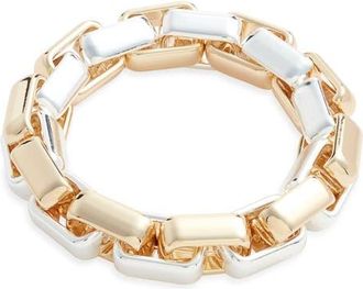 Nordstrom Bold Link Stretch Bracelet in Gold- Silver at Nordstrom