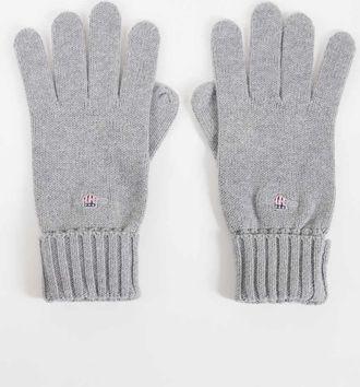 GANT guanti in misto cotone grigi-Grigio