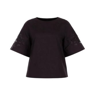 Max Mara T-Shirts, female, Black, Size: XL Targa Top