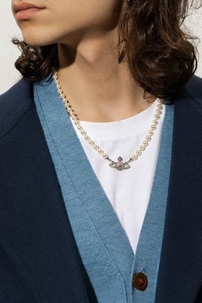 Vivienne Westwood Necklace With Logo, Mens, Cream