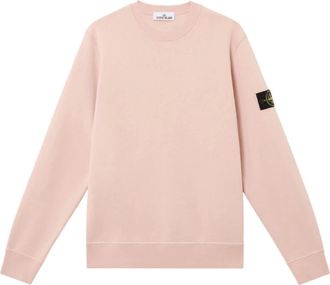 Stone Island Katoenen Fleece Crewneck Sweatshirt met Lunette Detail - Heren - Sweatshirts - Roze - 3XL - Katoen - Hoodies & sweatvesten
