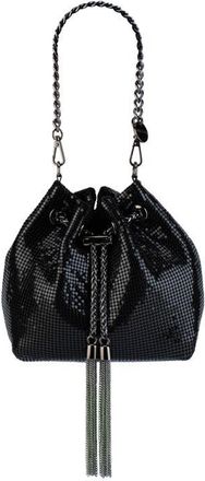 Olga Berg Sylvia Mesh Drawstring Top Handle Bag in Black at Nordstrom