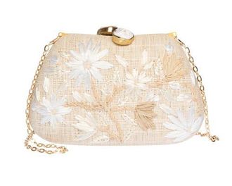 Raf&eacute; New York Tamu Bean Clutch in Natural at Nordstrom, Size Small