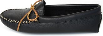 Minnetonka Mens Double Deerskin Softsole Slipper, Black Deerskin, Size 12