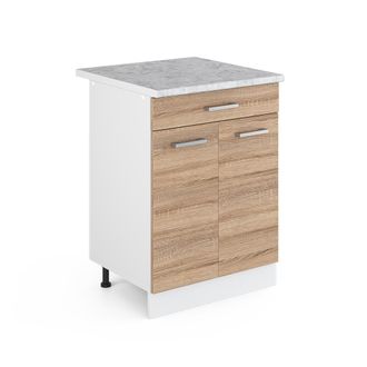Vicco Mueble Bajo Universal R-line, Sonoma, 60 Cm Con Cajones