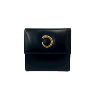 Cartier Pre-owned Wallets, female, Black, Size: ONE SIZE Pre-owned Panthere Leather Trifold Wallet