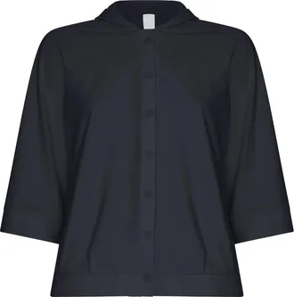 JapanTKY Japan Tky, Overhemden, Dames, Zwart, XS, Osame Stretch Bluse mit Kapuze