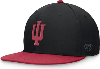 Top of the World Mens Top of the World Black/Crimson Indiana Hoosiers Rally Two-Tone Fitted Hat at Nordstrom, Size 7