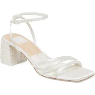 Dolce Vita Ysabel Ankle Strap Sandal in True White Pearls at Nordstrom, Size 6.5